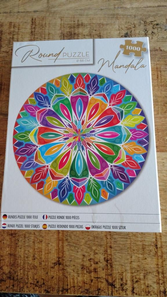 Ronde Mandala puzzel 1000 stukjes, Hobby en Vrije tijd, Denksport en Puzzels, Ophalen, 500 t/m 1500 stukjes, Nieuw, Legpuzzel