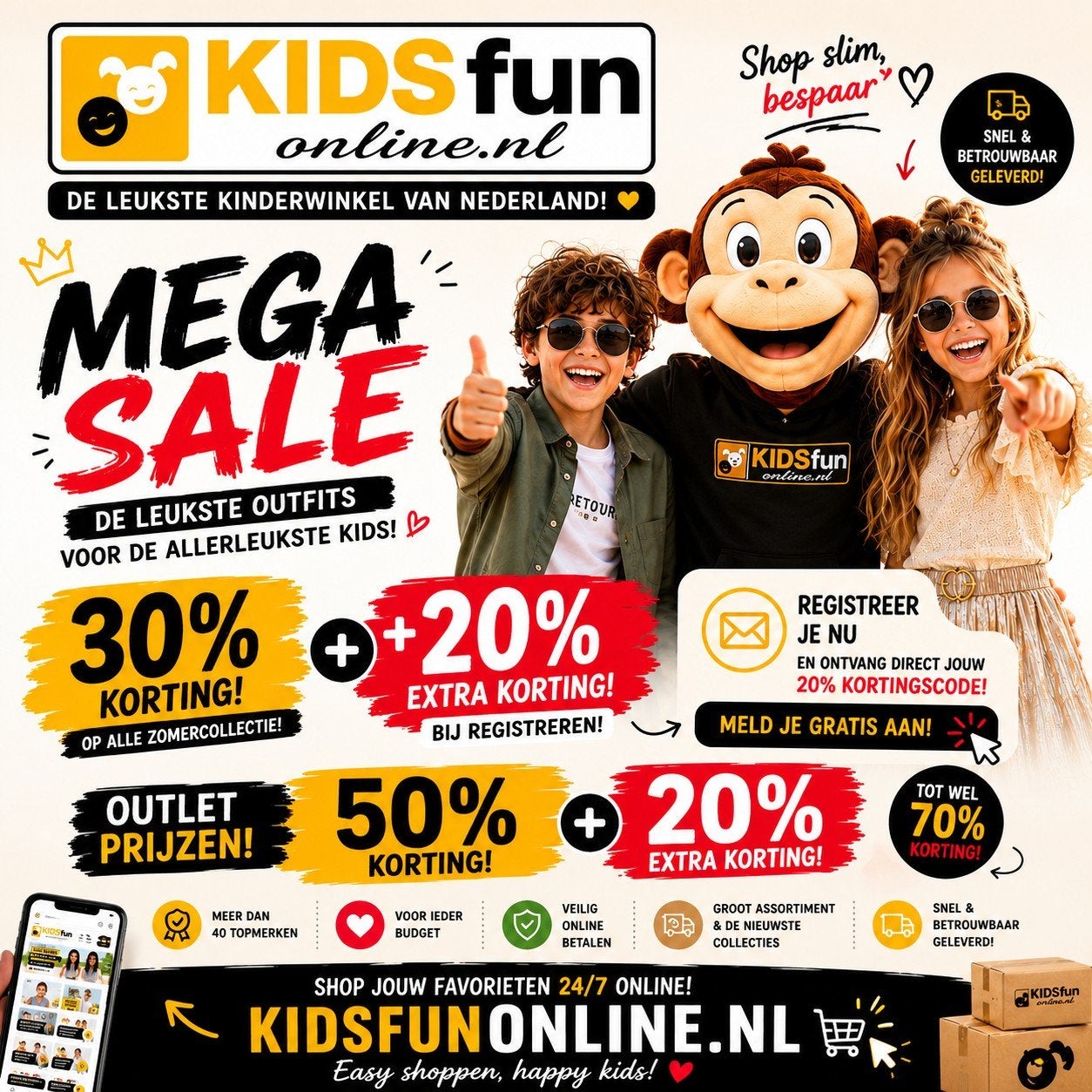Mega korting op kinderkleding: Kidsfunonline, Kinderen en Baby's, Kinderkleding | Overige, Ophalen of Verzenden, Nieuw, Jongen of Meisje