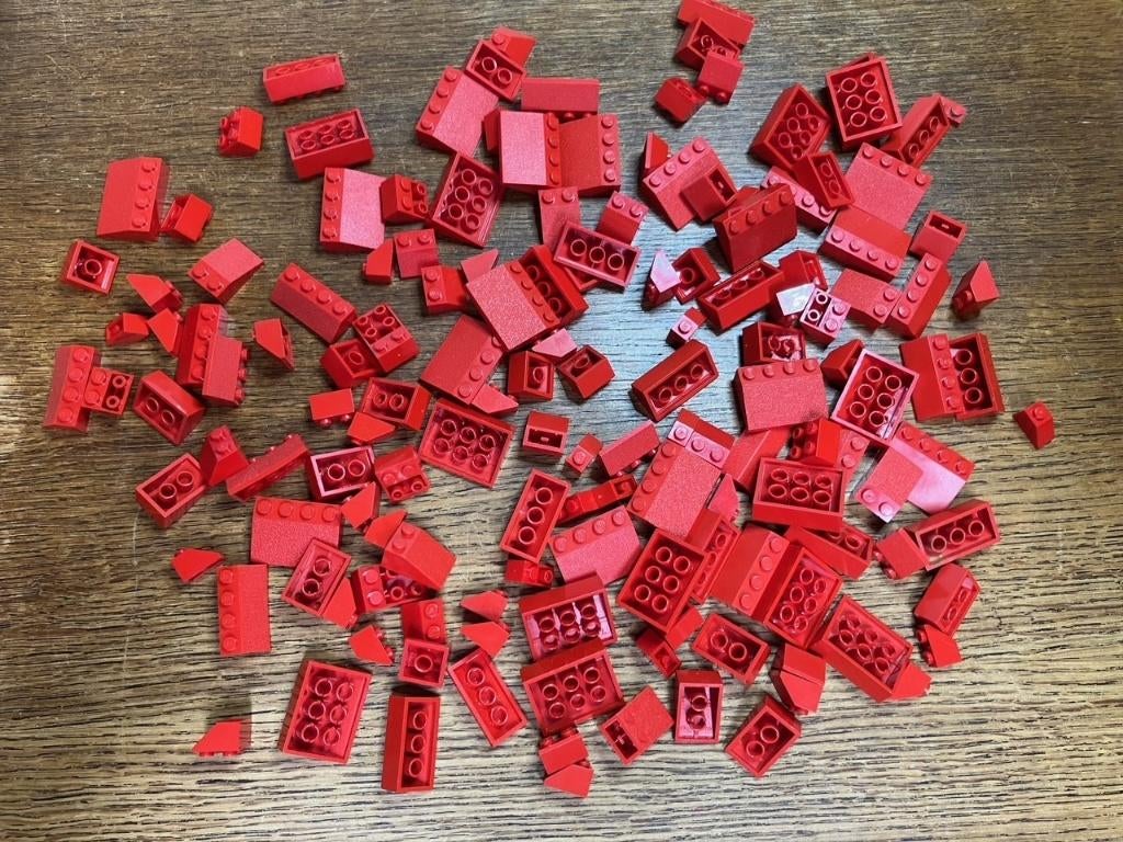 Lot LEGO ruim 150 vintage rode dakpannen slopes, Ophalen of Verzenden, Gebruikt, Losse stenen, Lego