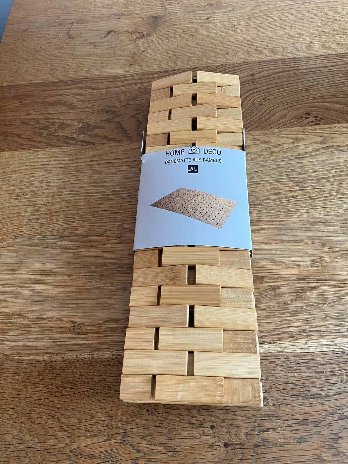 Nieuw in verpakking: Houten Bamboe Badmat / 61.5 bij 42 cm, Ophalen of Verzenden, Nieuw, Overige kleuren, Badmat