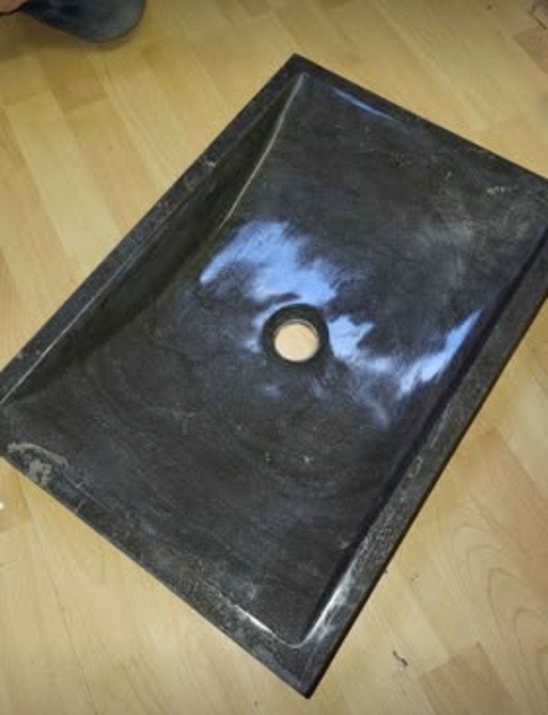 Nieuwe natuurstenen wasbak - grijs - 50x35x11 cm, Ophalen, Nieuw, Steen, Wastafel