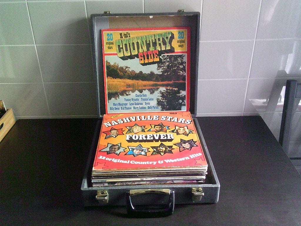 volle platenkoffer met country lp,s, LP, Gebruikt, Ophalen of Verzenden, 12 inch
