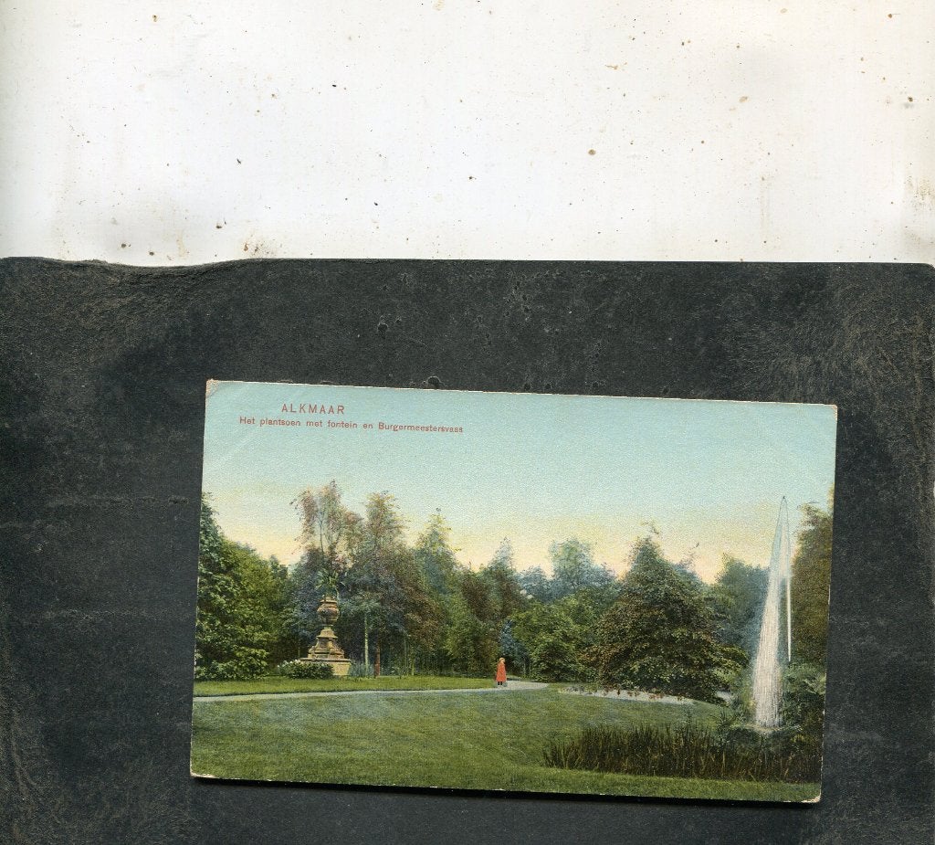 Ansicht Alkmaar - Het plantsoen met fontein en burgemeesters, Verzenden, Voor 1920, Gelopen, Noord-Holland