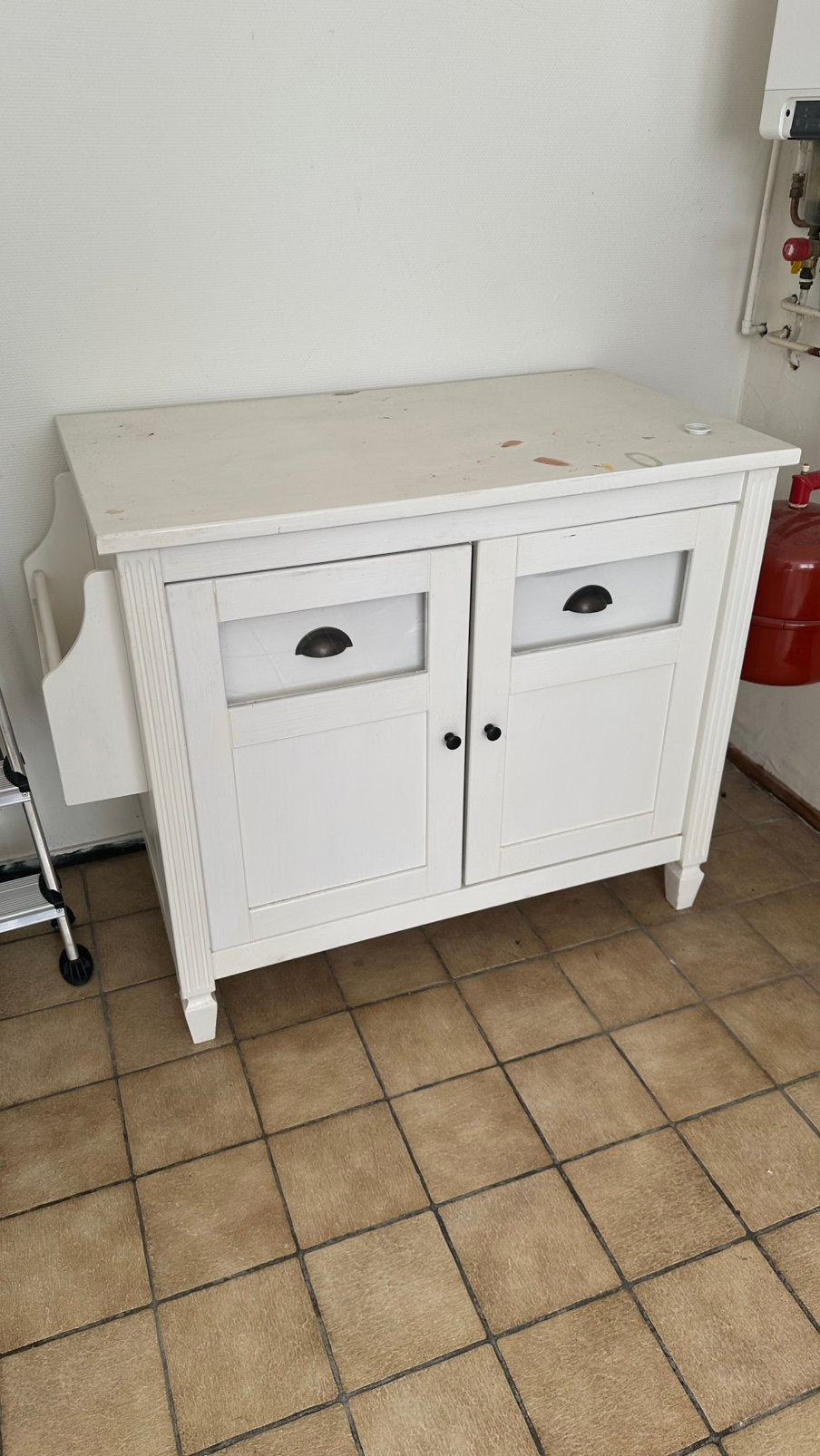 Landelijke witte commode met opzetstuk | Veel opbergruimte, Ophalen, Zo goed als nieuw