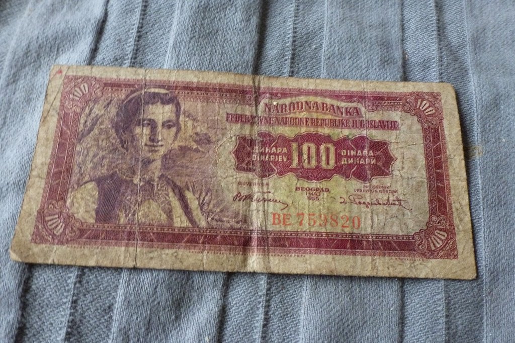 Bankbiljet - Joegoslavie - oude 100 dinara 1955 (b 108, Postzegels en Munten, Bankbiljetten | Europa | Niet-Eurobiljetten, Ophalen of Verzenden