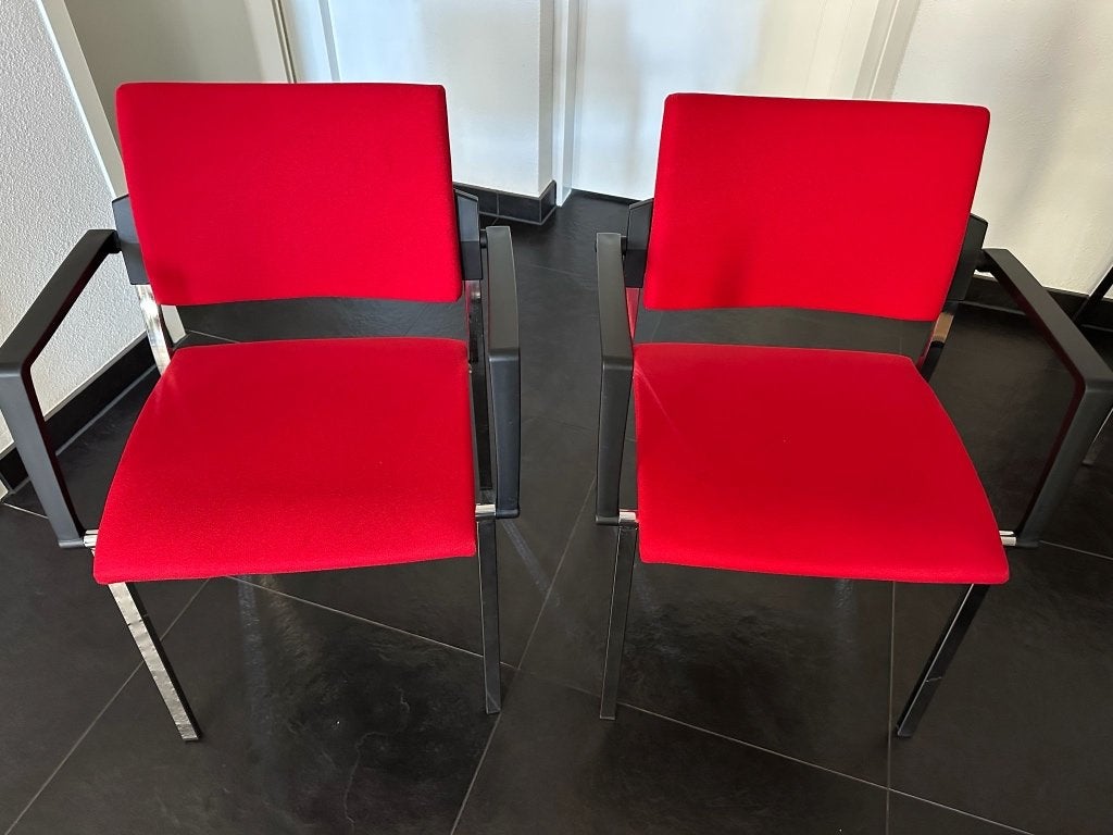 4 Stoelen, Ophalen, Zo goed als nieuw, Rood, Stof