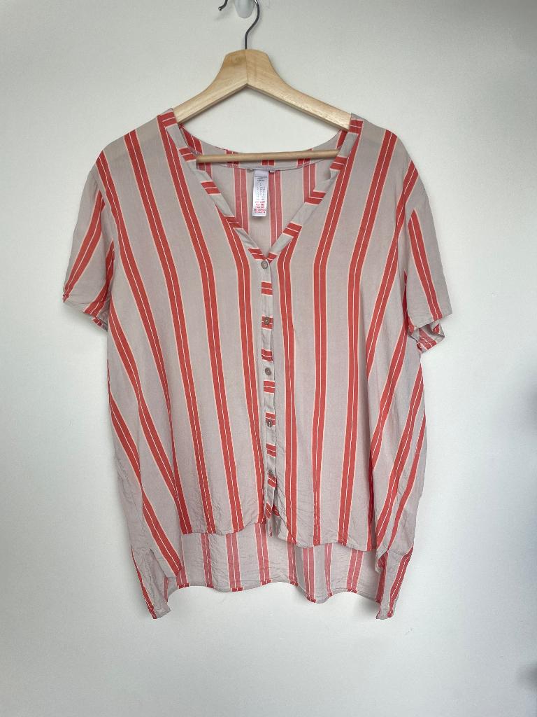 Hanro Lounge blouse maat L rood beige gestreept, Kleding | Dames, Ophalen of Verzenden, Zo goed als nieuw, Rood, VOF UC-MAN