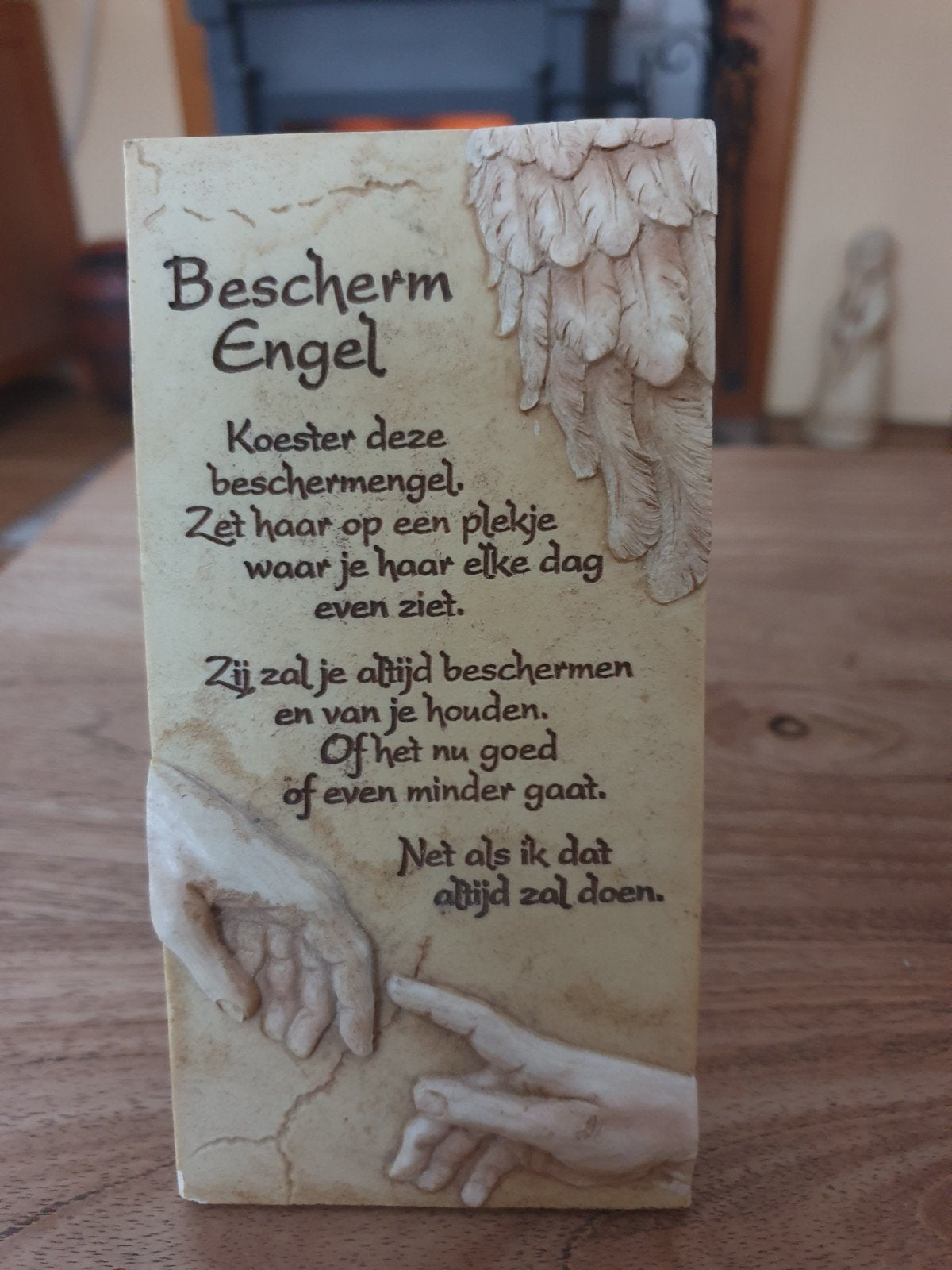 Tegel met spreuk bescherm engel, Ophalen of Verzenden