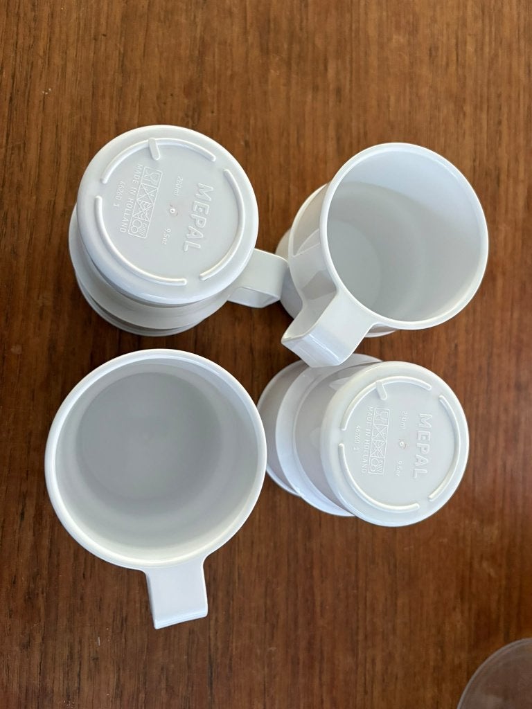 Mepal 4 plastic bekers 280 ml (lichtgewicht), Ophalen of Verzenden, Gebruikt