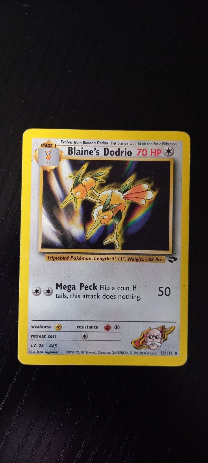 Blaine's Dodrio 70 HP Pokémon kaart (32/132), Ophalen of Verzenden, Gebruikt, Losse kaart