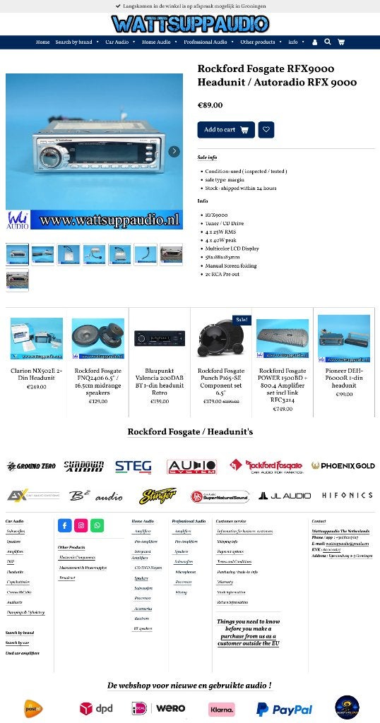 Rockford Fosgate RFX9000 Headunit / Autoradio RFX 9000, Gebruikt, Audio Design, Am Breilingsweg 3, 76709 Kronau, Duitsland, Ophalen of Verzenden