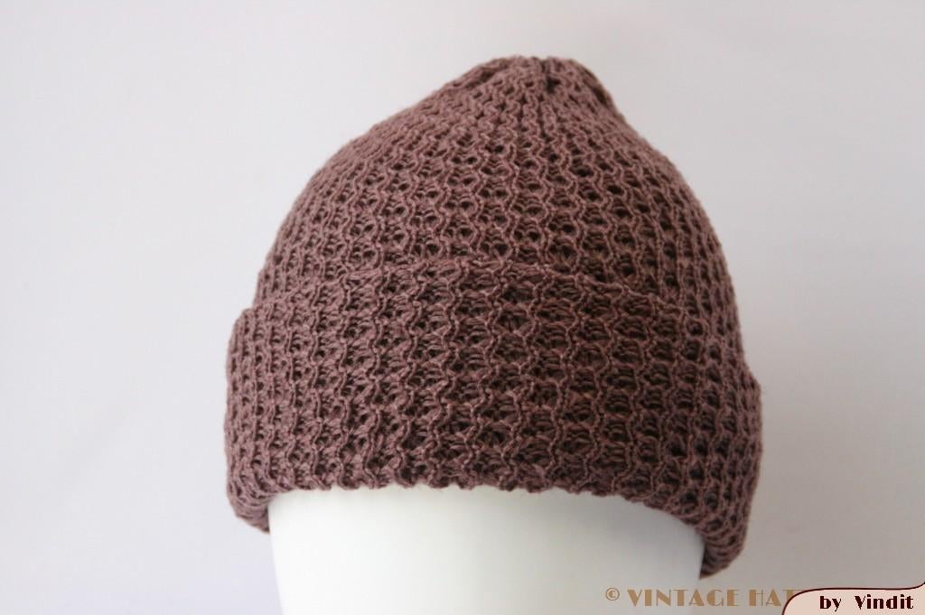 Gehaakte muts Seven in de kleuren beige, aubergine en grijs, Kleding | Dames, Mutsen, Sjaals en Handschoenen, Ophalen of Verzenden