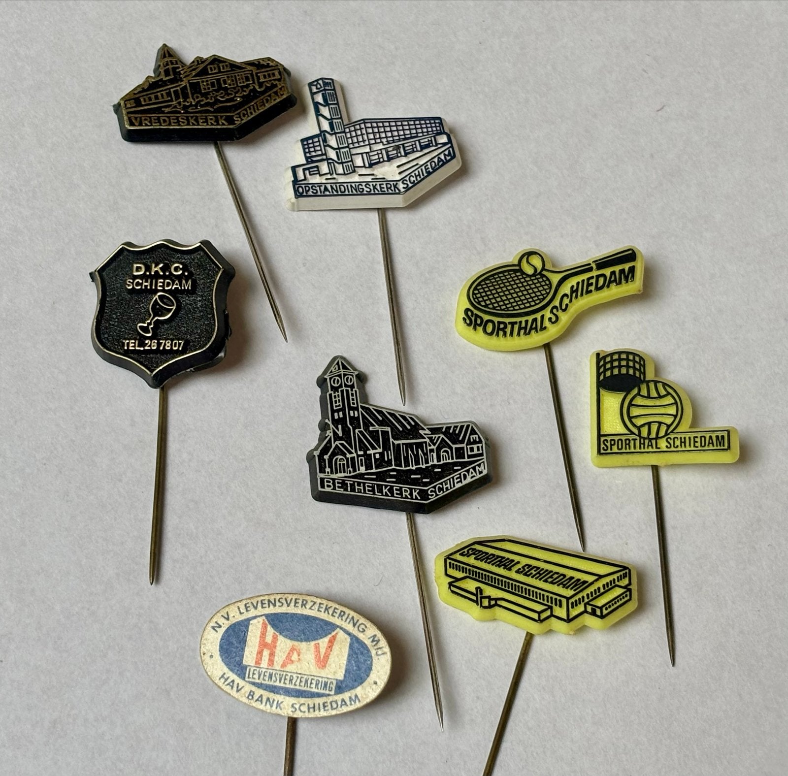 Vintage Speldjes Schiedam - Kerken, Sport & Bedrijven, Ophalen of Verzenden, Gebruikt, Stad of Land, Speldje of Pin