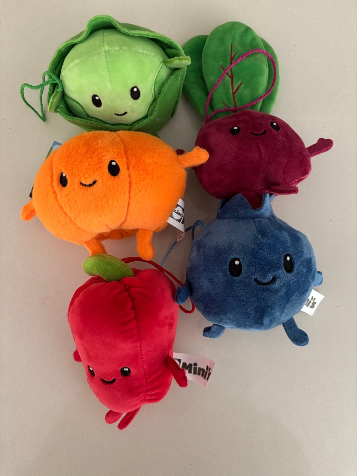 Lidl Mini's Knuffels Set van 5 Groenten en Fruit, Lidl, Overige karakters, Overige typen, Ophalen of Verzenden