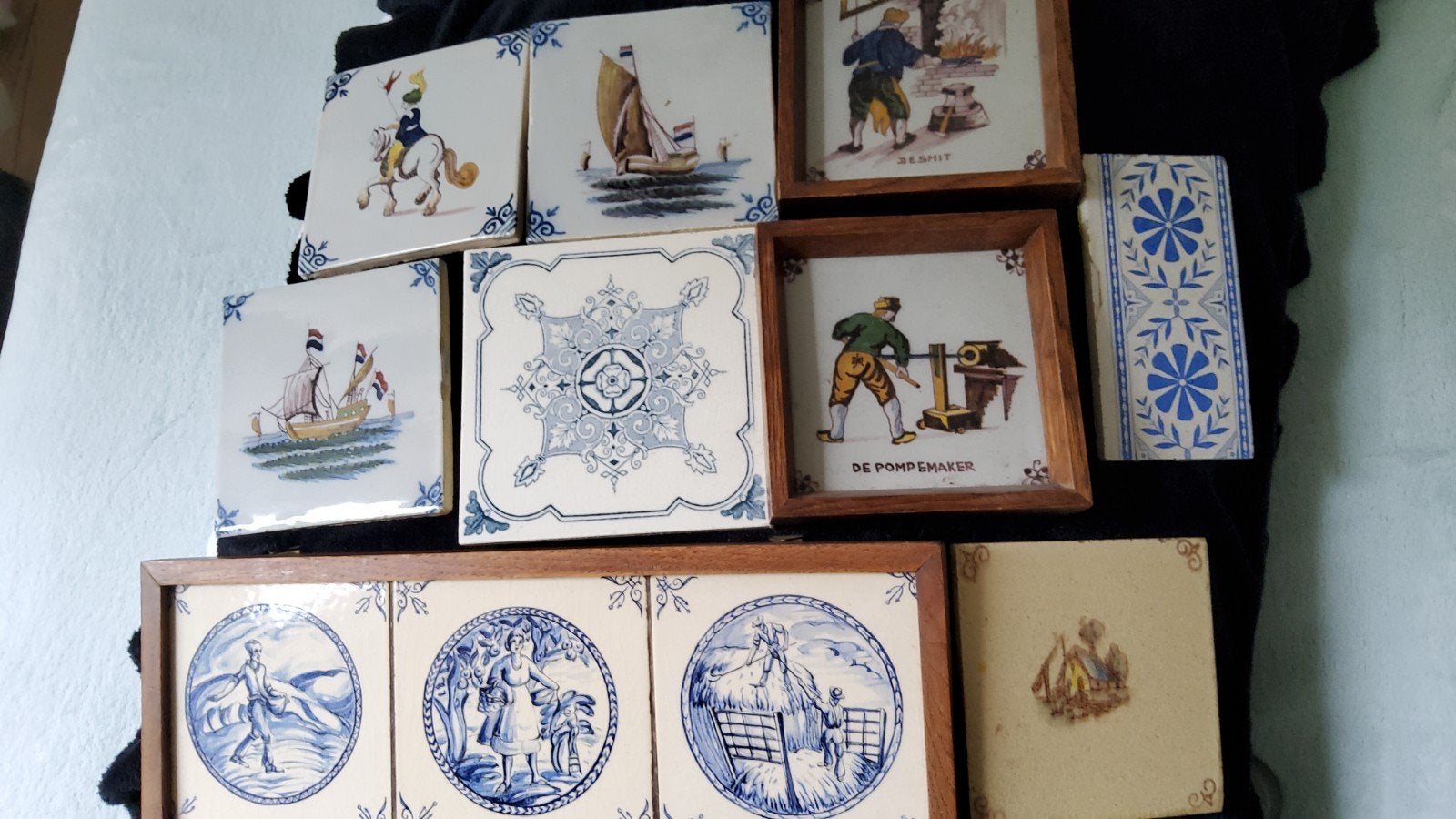 11 Oude antieke wandtegels Jugendstil Delft Makkum Tichelaar, Antiek en Kunst, Ophalen of Verzenden