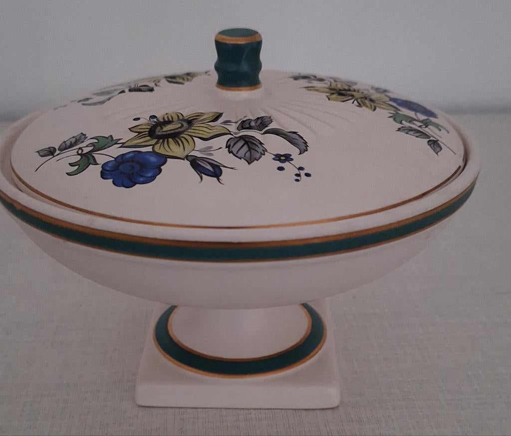 Vintage Flora Keramiek Holland Schaaltje met Deksel, Ophalen of Verzenden