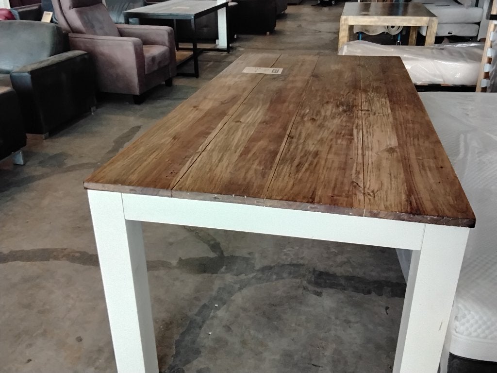 Eettafel 210 x 100 cm, voor 150=. Meer voorraad! Second Life, Huis en Inrichting, Tafels | Eettafels, Ophalen, Grenenhout, 100 tot 150 cm