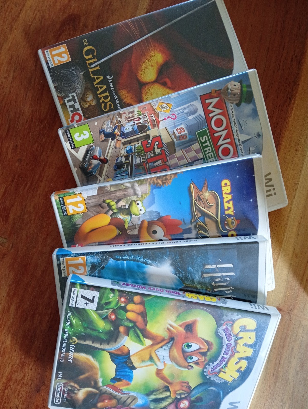 Wii Games: Harry Potter, Crash, Monopoly, Crazy Chicken, Avontuur en Actie, Gebruikt, 1 speler, Eén computer