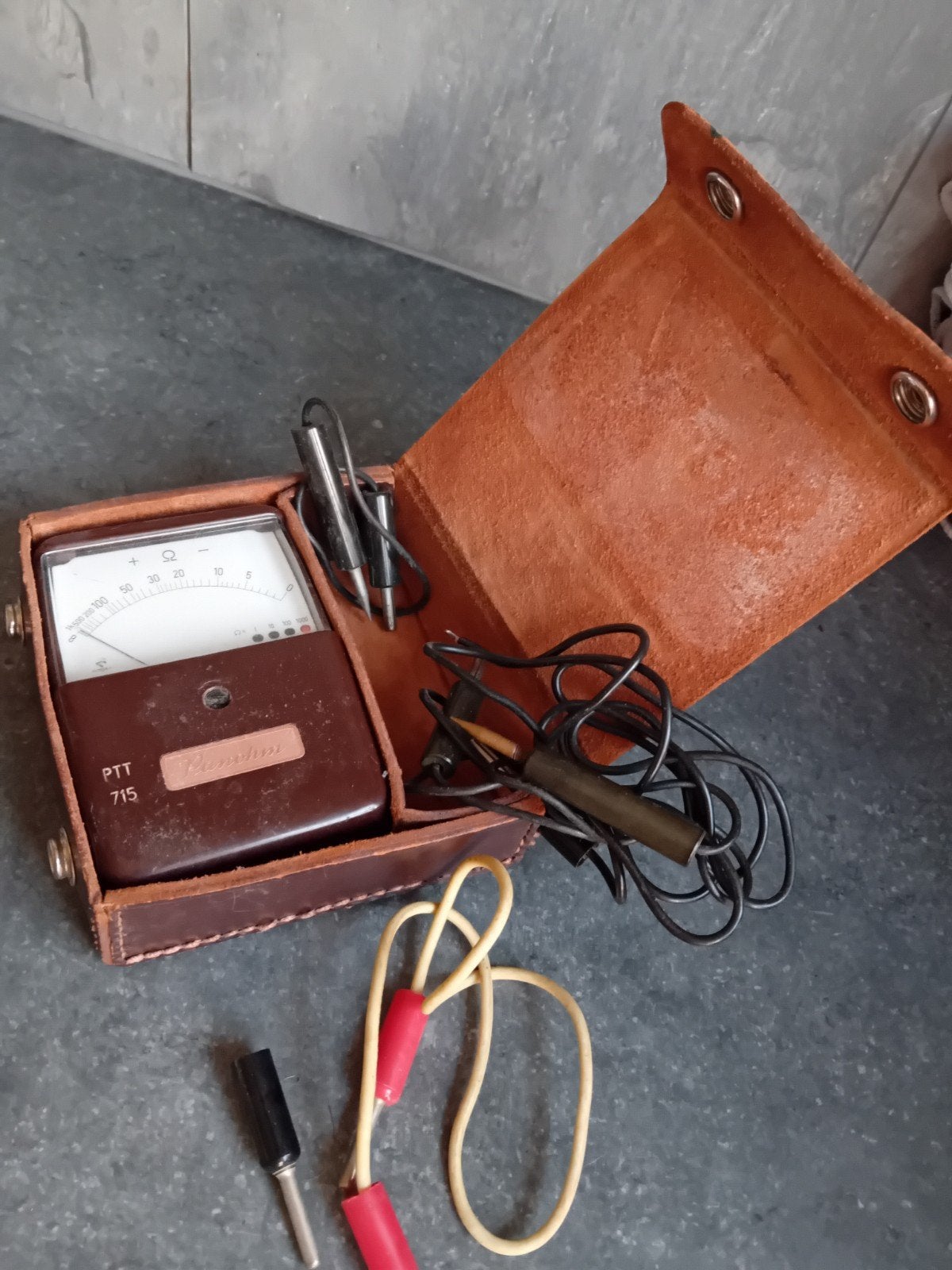 Vintage PTT 715 Panohm Multimeter in Leren Etui, Ophalen of Verzenden