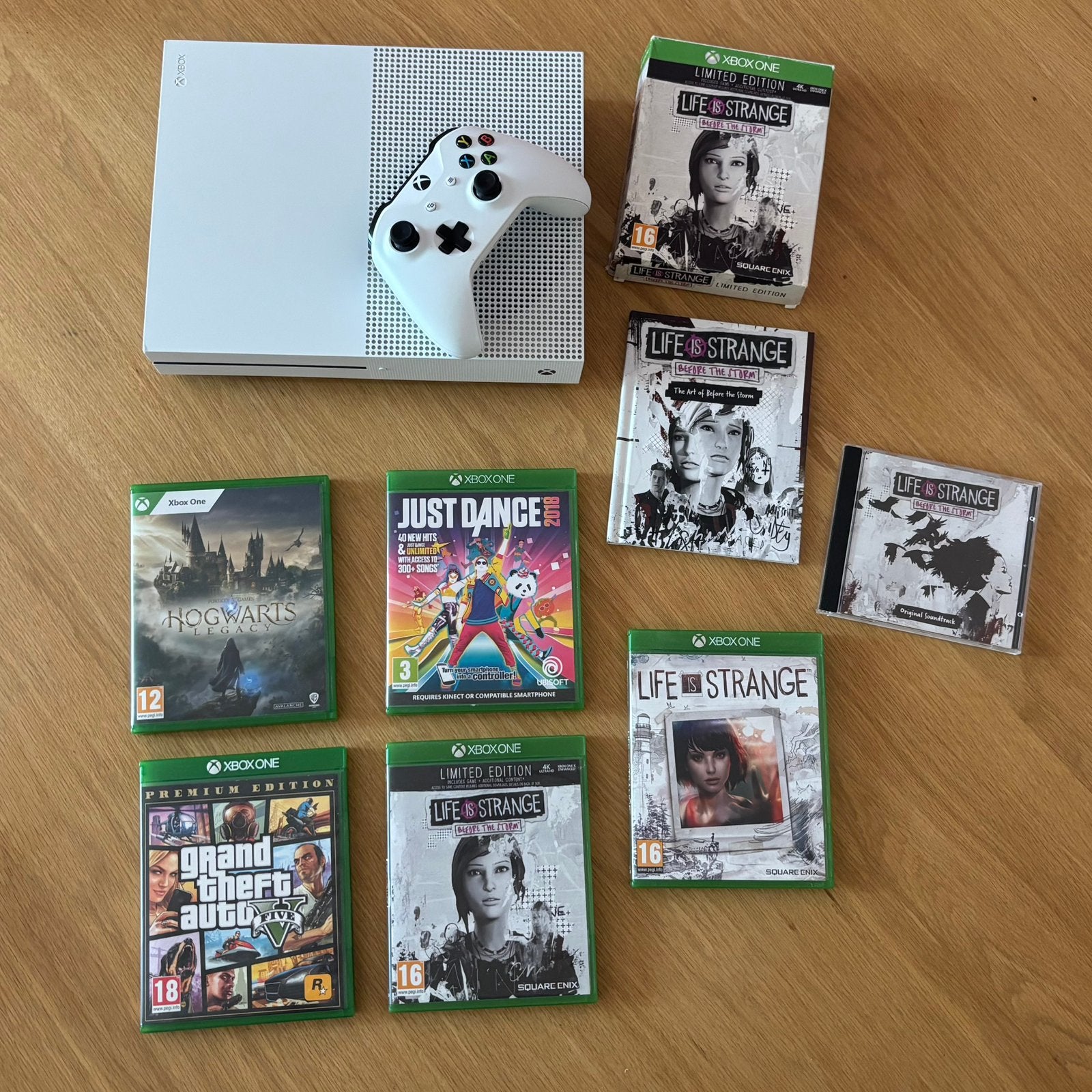 Xbox one s + Hori racing wheel en diverse games 1 TB, Ophalen, Xbox One S, 1 TB, Met 1 controller