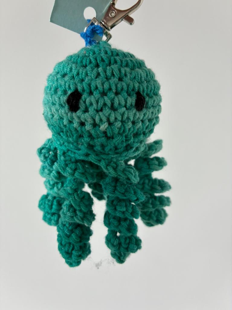 Zelfgehaakte sleutelhanger octopus, Ophalen of Verzenden, Zo goed als nieuw, Haken, Overige typen