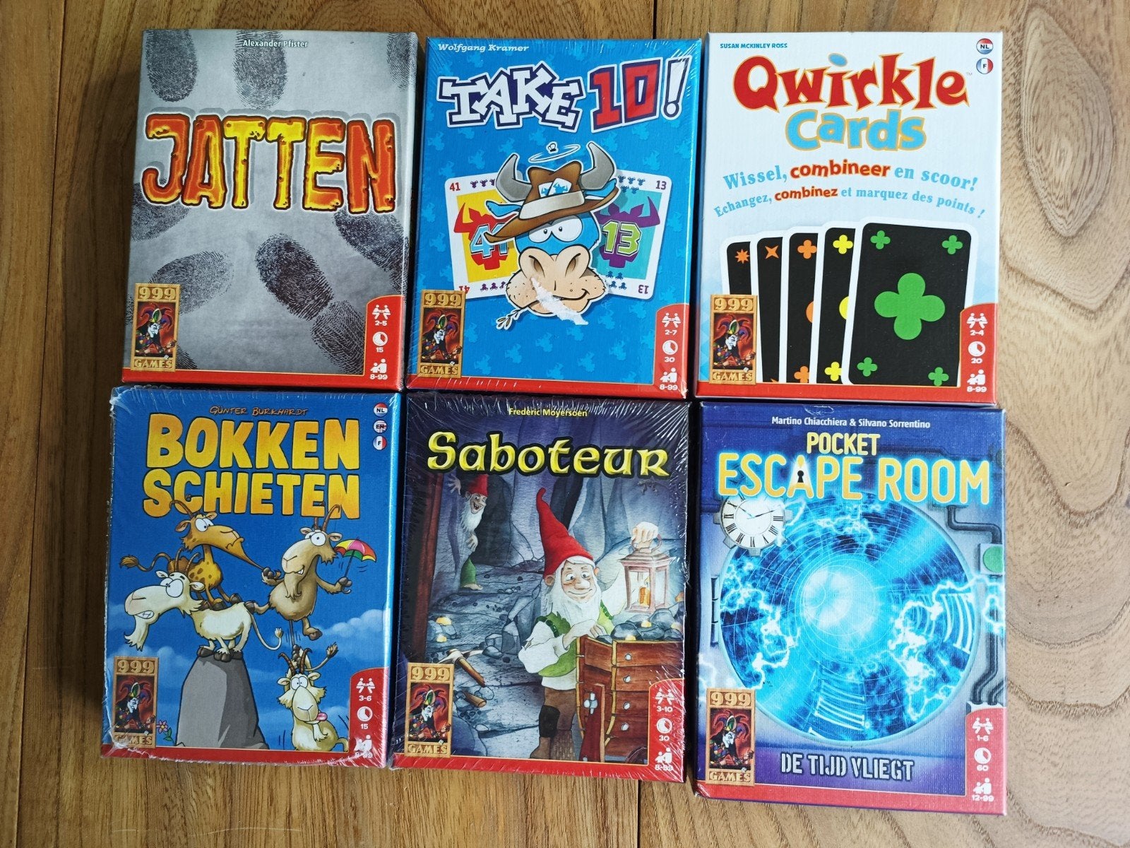 999 spel NIEUW  5 spellen   Saboteur, Qwirkle Cards, Vijf spelers of meer, Ophalen of Verzenden, Nieuw, 999 Games