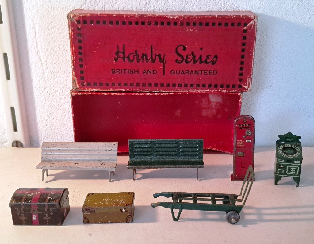 spoor 0 hornby perronaccessoires in doos jaren 30, Antiek en Kunst, Ophalen of Verzenden