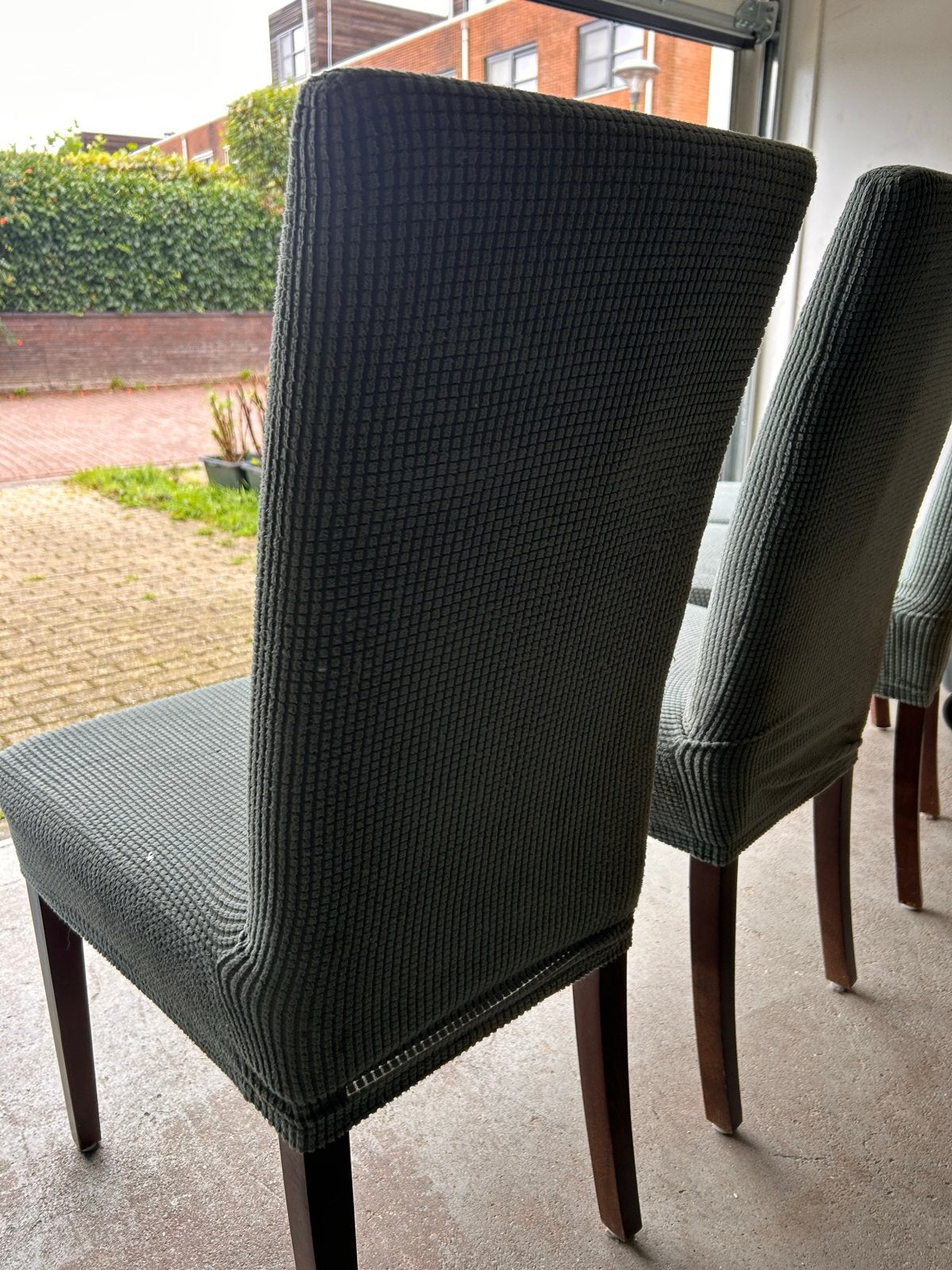 Eetkamerstoelen met afneembare hoezen, Huis en Inrichting, Stoelen, Ophalen, Gebruikt, Vier, Stof