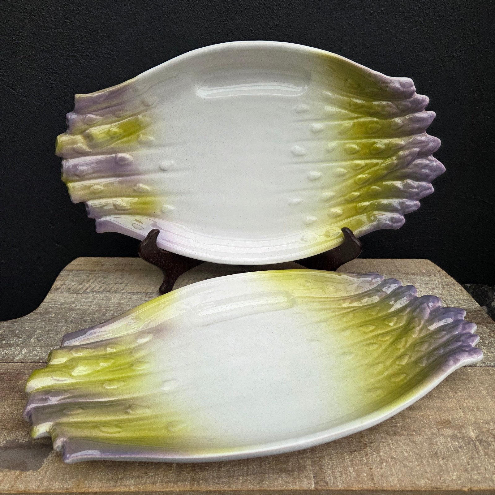 Vintage Italiaans Aardewerk Asperge Schalen (2 stuks), Ophalen of Verzenden