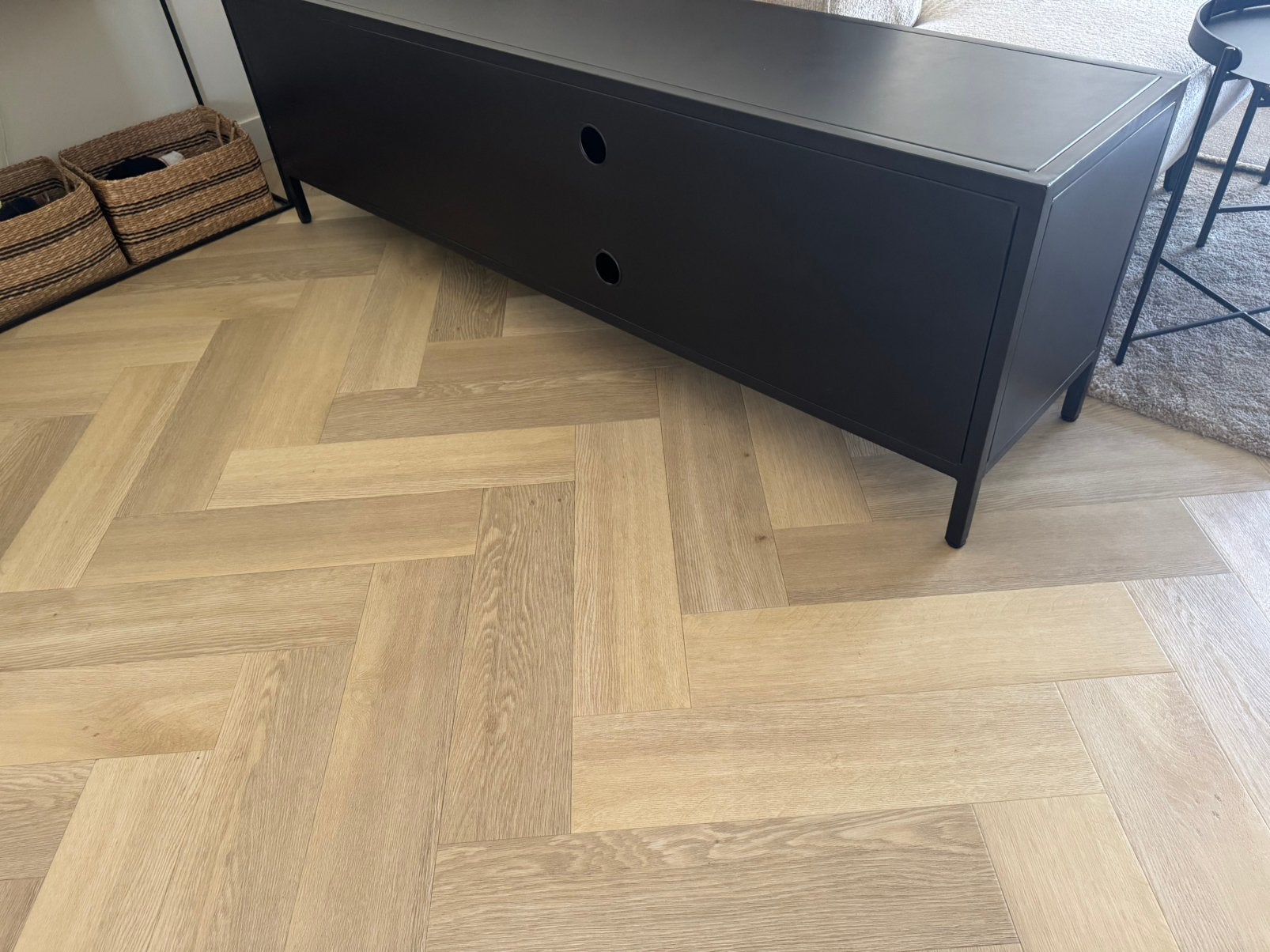 Industrieel metaal tv meubel zwart 180cm, Ophalen, 150 tot 200 cm, Zo goed als nieuw, Minder dan 100 cm