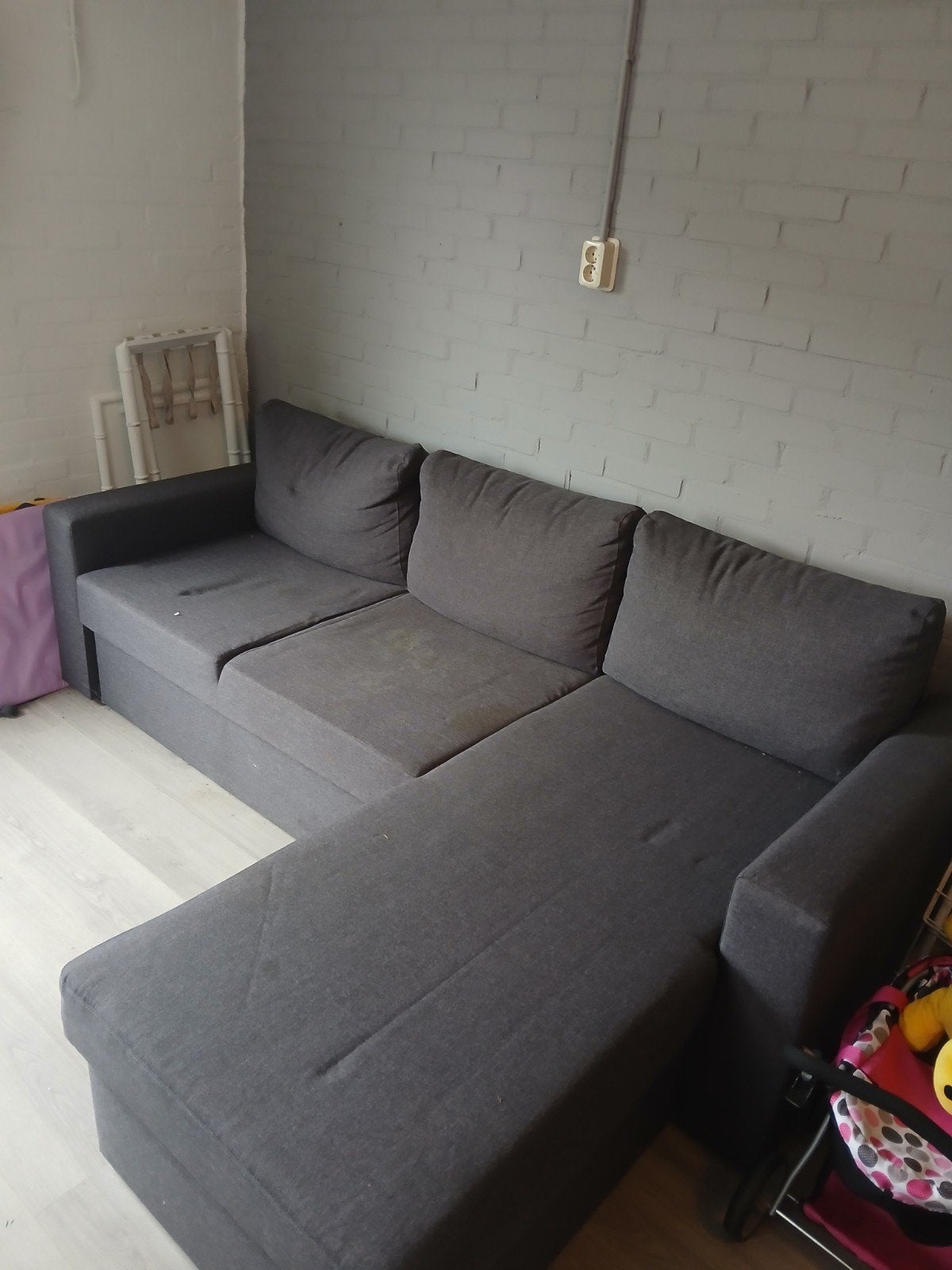 Hoekbank stof slaapbank 2,5 zits, Huis en Inrichting, Ophalen, Vierpersoons of meer, Stof