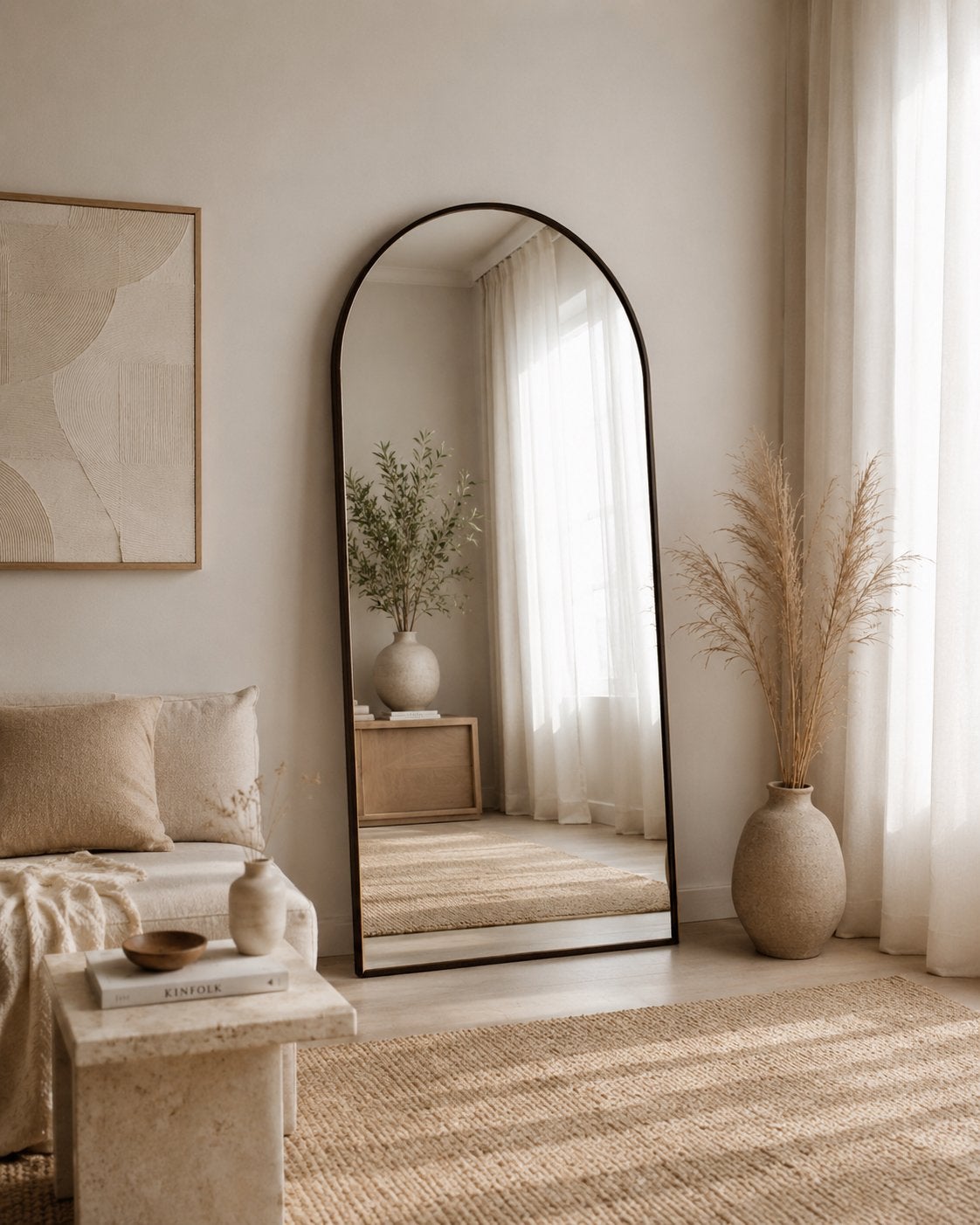 Light & Living Boogspiegel Zeneto 180x80cm - ZGAN, Huis en Inrichting, Woonaccessoires | Spiegels, Ophalen, Zo goed als nieuw