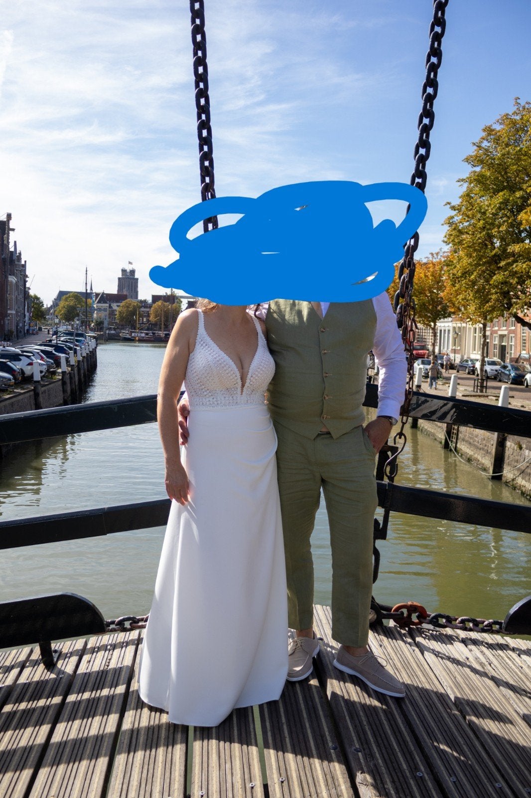 Witte trouwjurk, Ophalen of Verzenden, Zo goed als nieuw, Wit, Trouwjurk