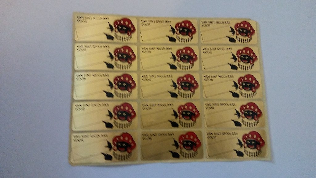 Sinterklaas Piet vintage stickers stickervel stickervelletje, Verzamelen, Ophalen of Verzenden, Zo goed als nieuw, Overige typen