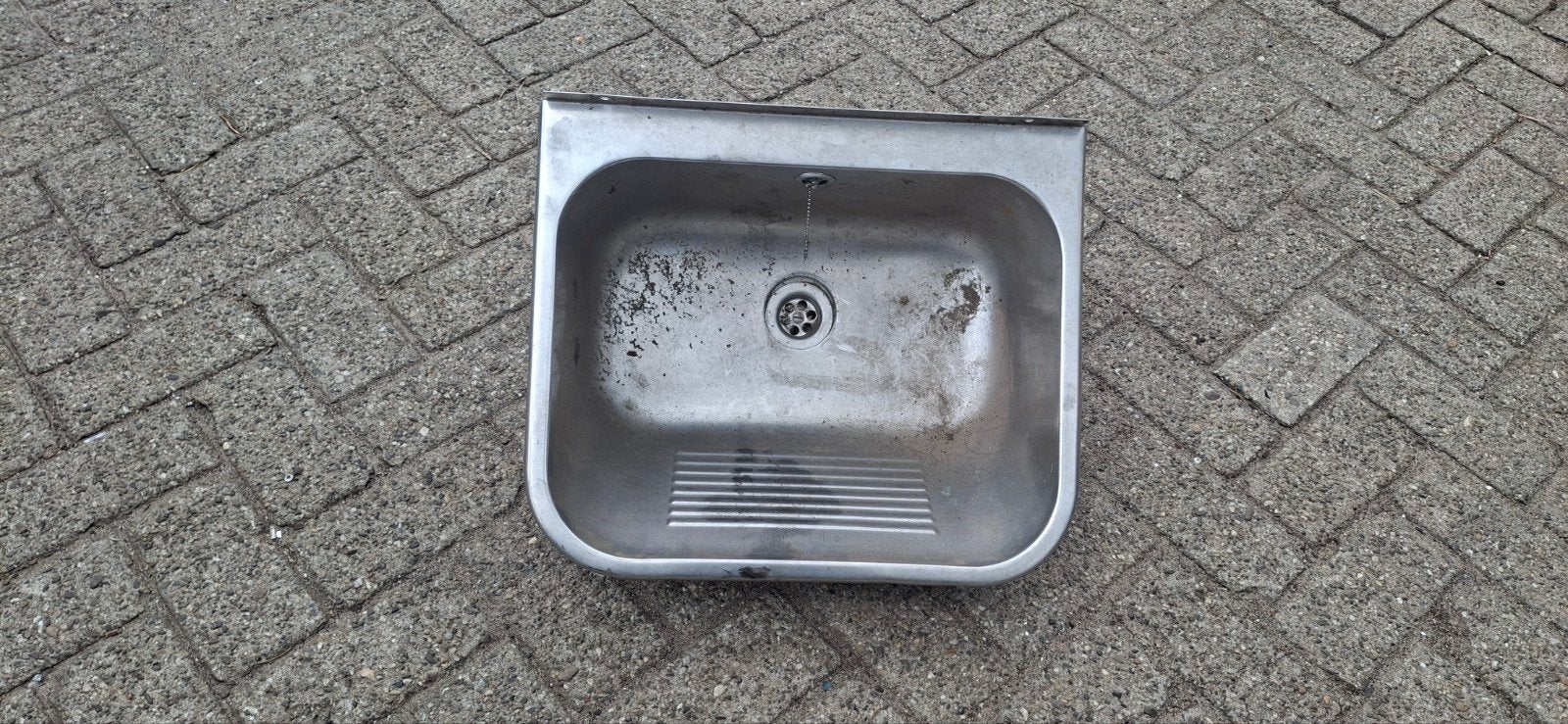 Rvs wasbak, Doe-het-zelf en Verbouw, Sanitair, Ophalen, Rvs, Wastafel