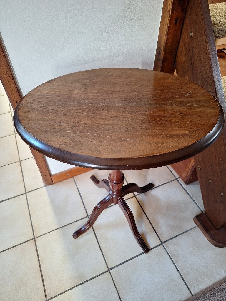 Antiek, oude houten bijzet tafel/ tafeltje, ovaal, Ophalen