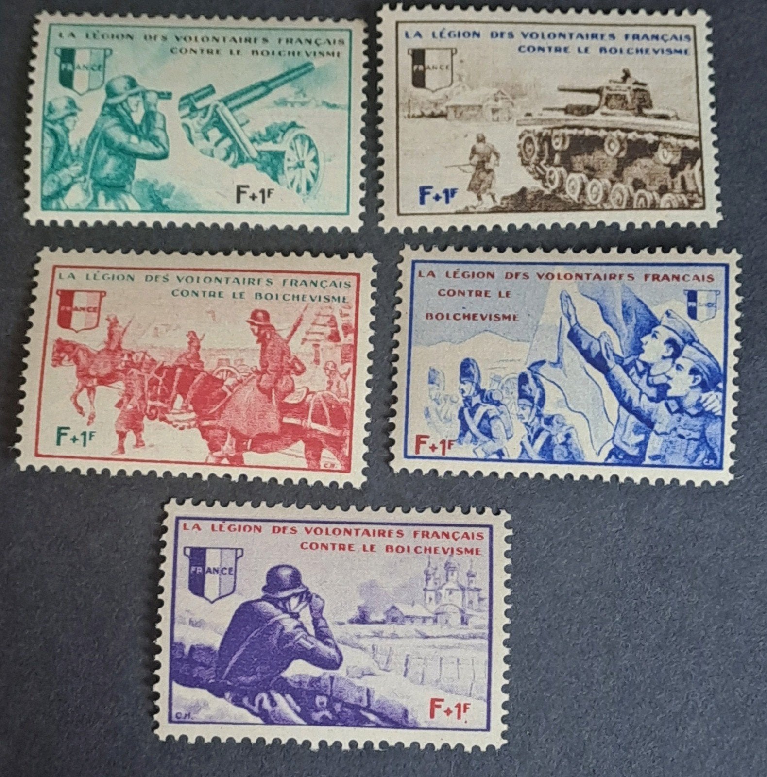 Franse Legioenzegels - La Légion des Volontaires Français, Ophalen of Verzenden, Postfris