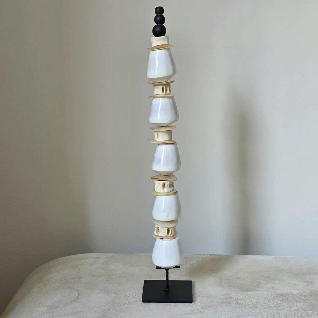 Schelpentoren wit Putih 2 uit Bali, Metaal, Ophalen of Verzenden, Overige typen, Tropical home