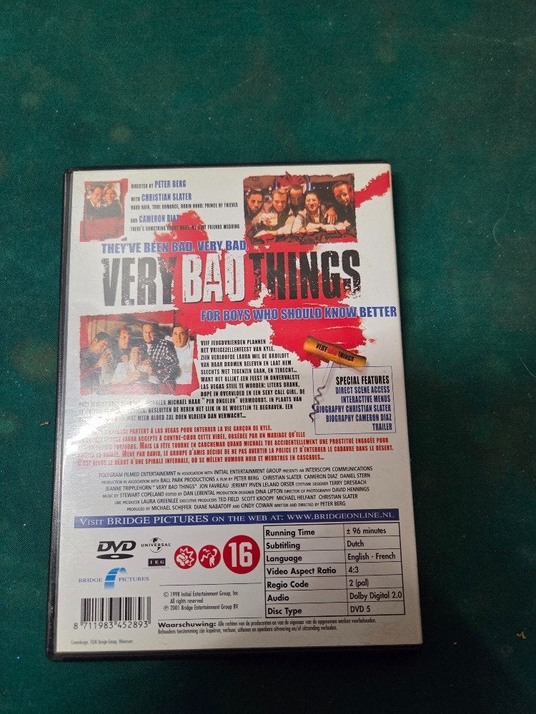 dvd very bad things, Ophalen of Verzenden