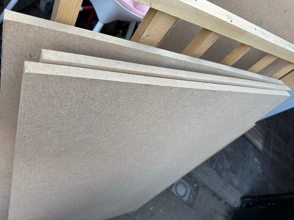 MDF platen - Diverse afmetingen, Ophalen, Gebruikt, 25 tot 50 mm, 200 tot 250 cm