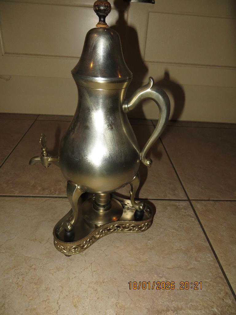 Prachtige onbeschadigde antieke tinnen koffiekan, Antiek en Kunst, Ophalen of Verzenden