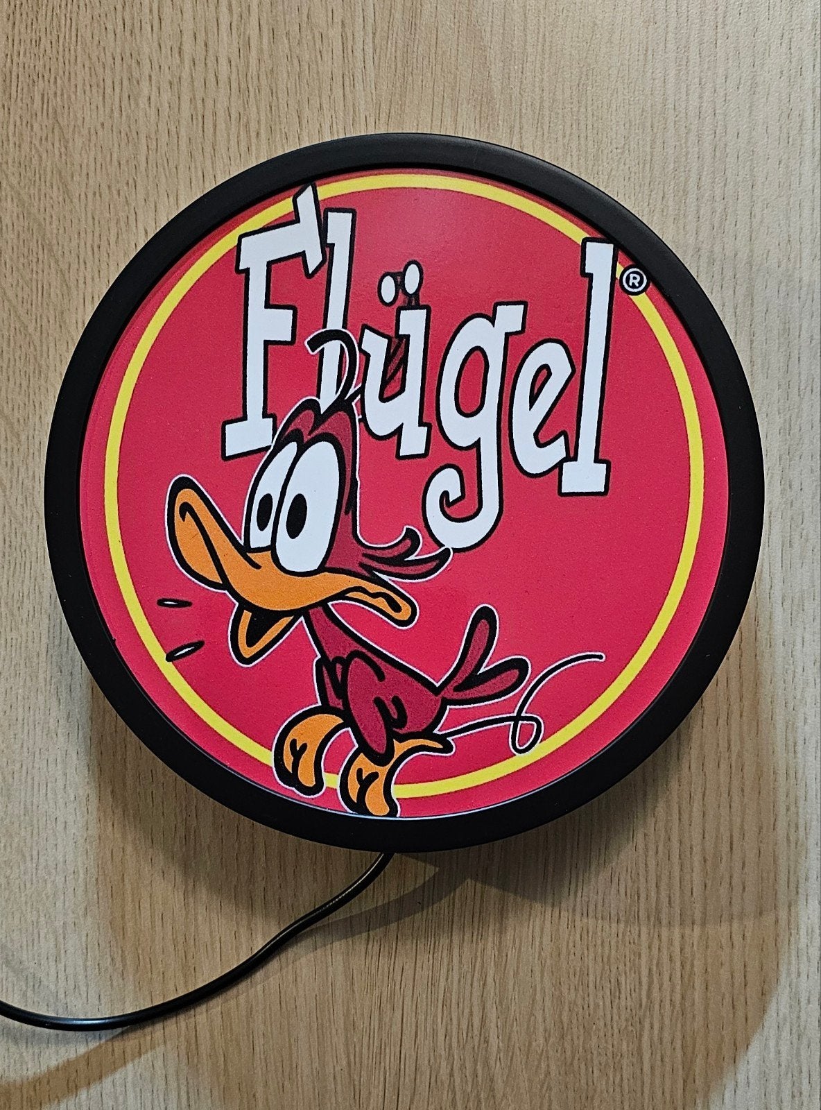 Flügel reclamebord met LED-verlichting - 20 cm, Ophalen of Verzenden, Reclamebord