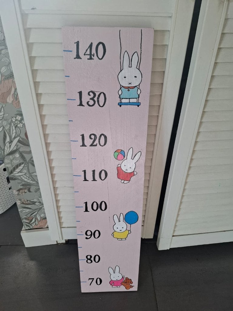 Groeimeter, Meetlat Kraam cadeau- babykamer- kinderkamer, Kinderen en Baby's, Overige merken, Handgemaakt, Info@rwhoutidee.nl