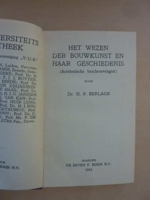 H. Berlage - Het wezen der bouwkunst en haar geschiedenis, Verzenden, Gelezen, Architecten