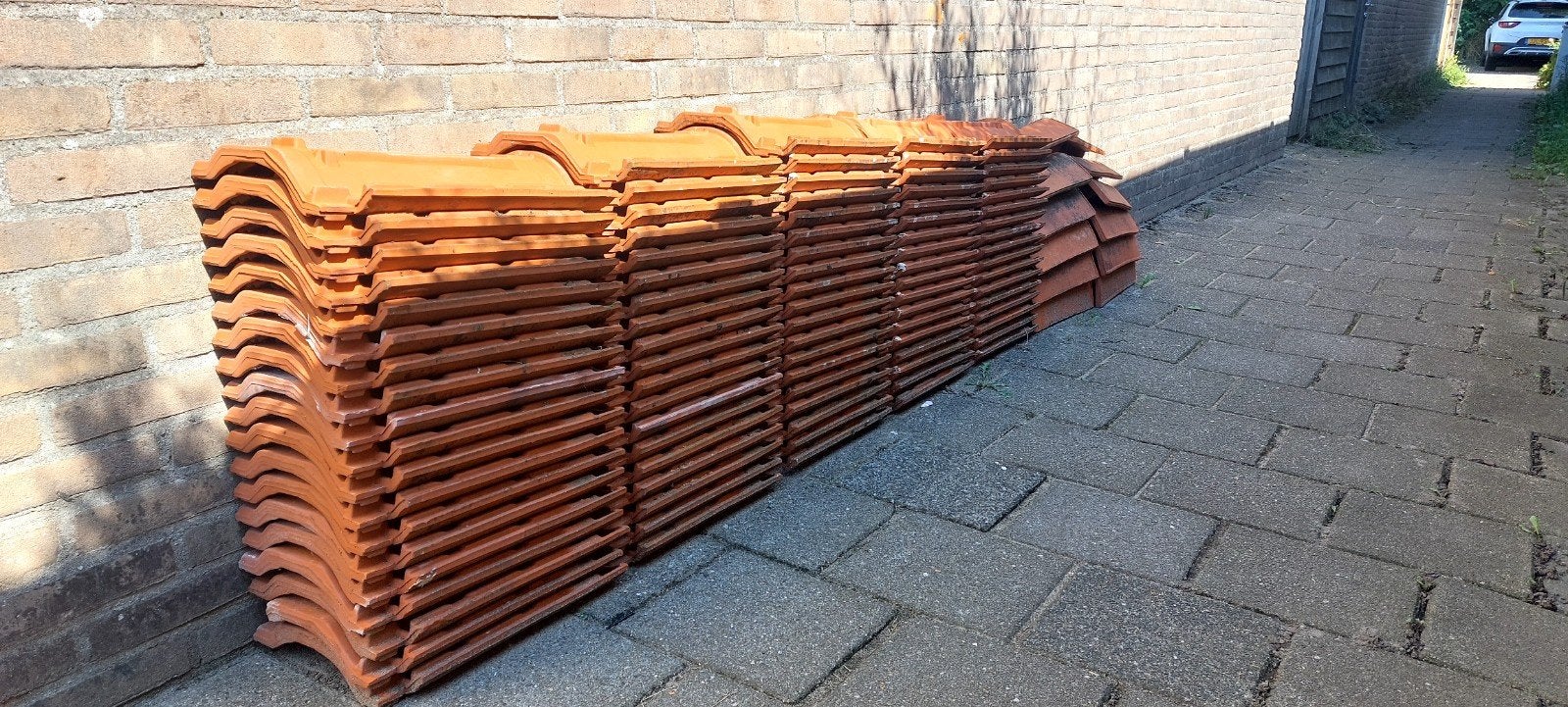 Dakpannen voor overkapping of schuurtje (8 m²), Ophalen, Gebruikt, Steen of Klei, 5 tot 10 m²