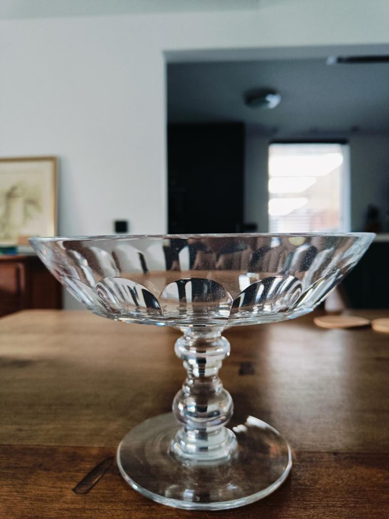Vintage Val St. Lambert Fruitschaal op voet - 21,5 cm, Antiek en Kunst, Ophalen