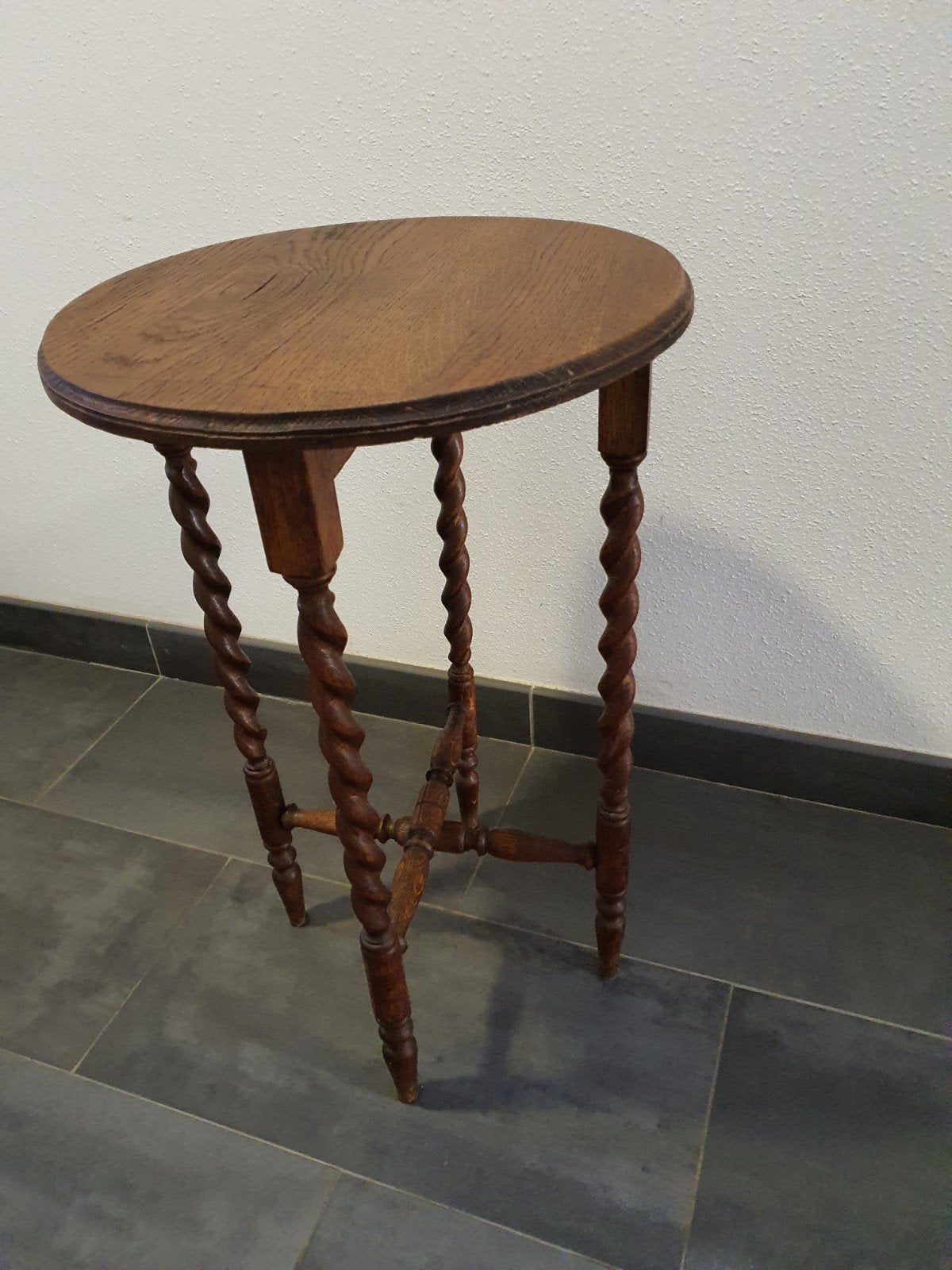Charmante antieke plantentafel, rosewood, Minder dan 55 cm, Rond, Zo goed als nieuw, 60 cm of meer