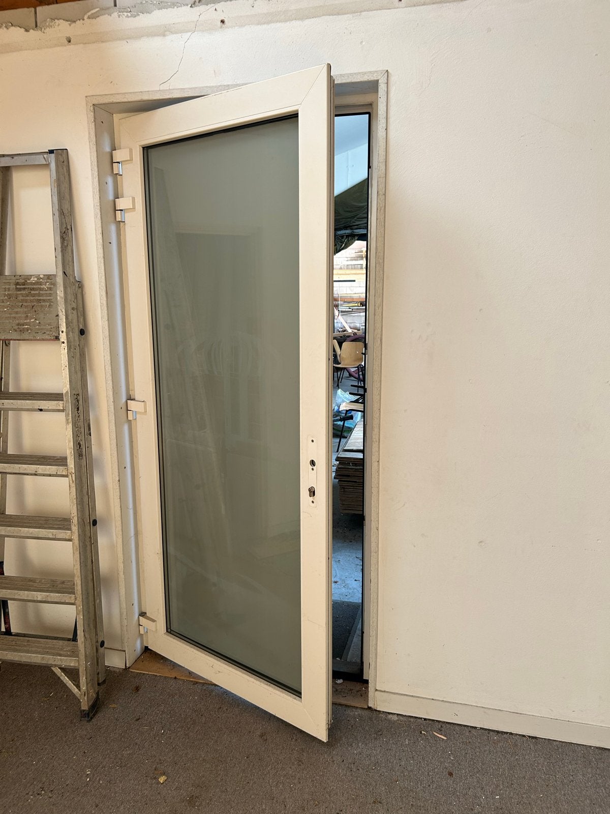 Kunststof deur met glas, Kunststof, Gebruikt, 215 cm of meer, Buitendeur