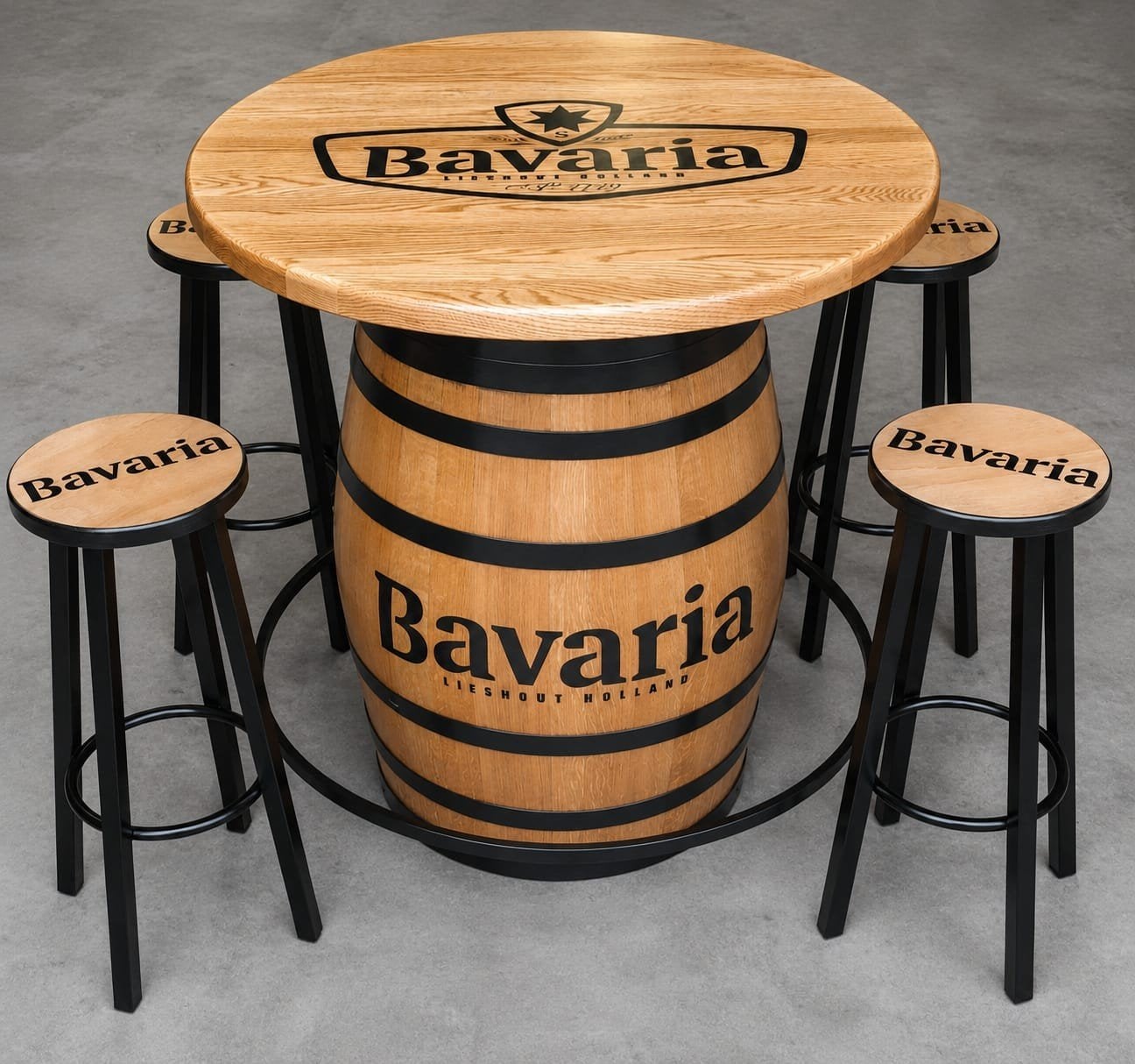 BAVARIA WIJNVAT STATAFEL met massief eiken blad, Verzamelen, Ophalen of Verzenden, Nieuw, Overige typen, Bavaria