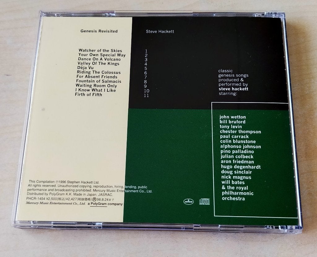 Steve Hackett - Genesis Revisited CD 1996 Japan OBI, Cd's en Dvd's, Ophalen of Verzenden, Gebruikt, Progressive Rock